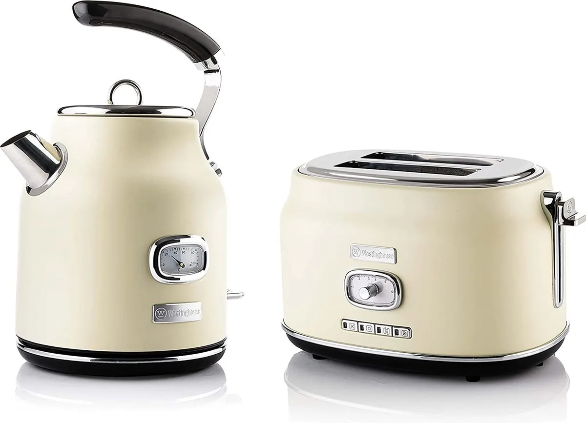 Westinghouse Retro Waterkoker +  Broodrooster - Wit