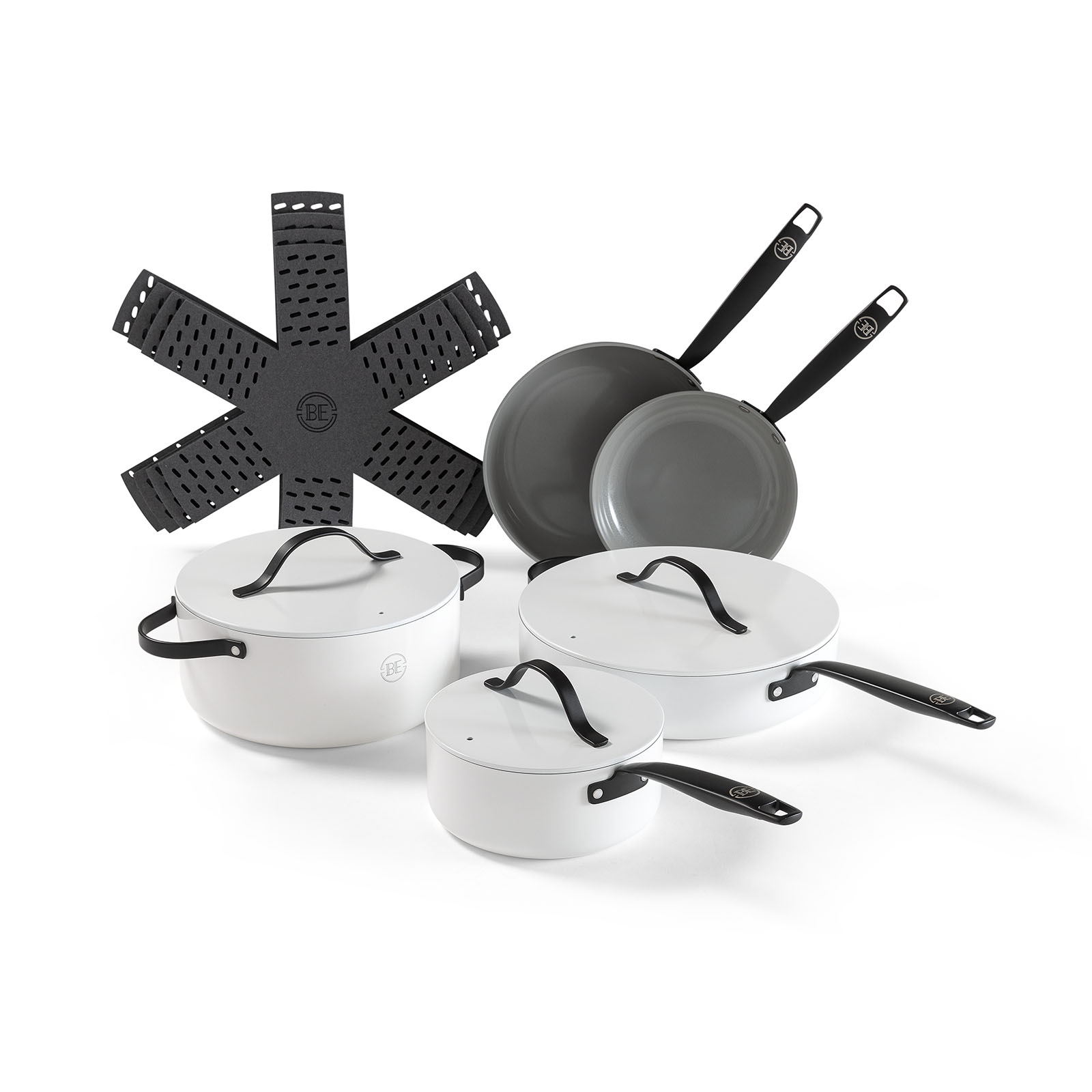 BE Living 5-delige Pannenset + Panbeschermers - Keramisch