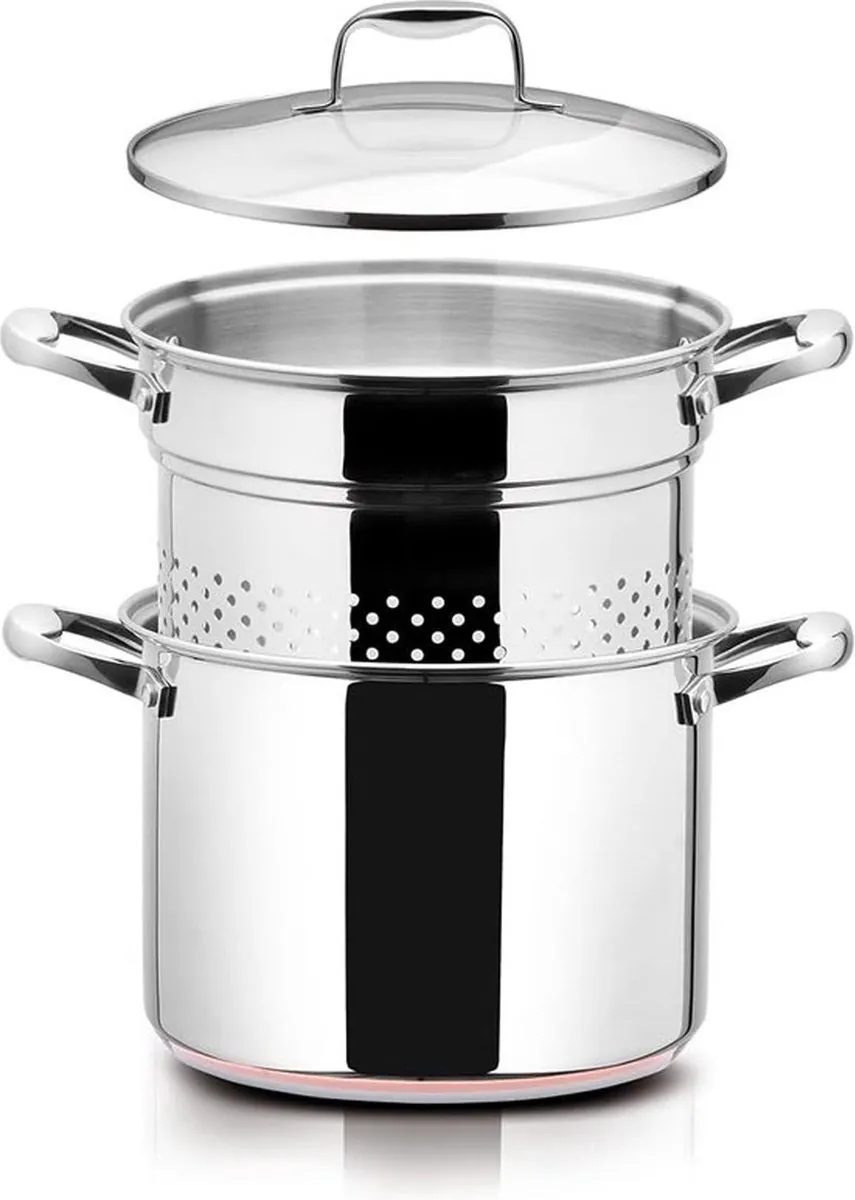 Giannini LaBond 3-delige Pastapan met Handvatten - Ø 24 cm - Geschikt voor alle warmtebronnen