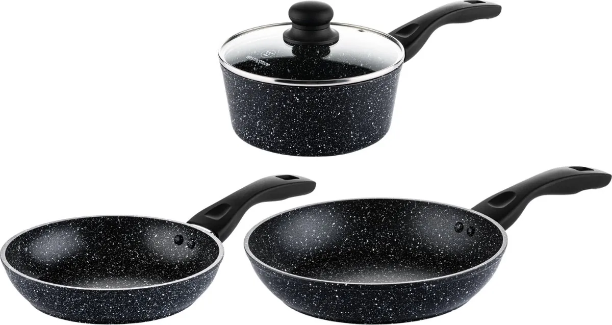 Westinghouse Pannenset - Black Marble - 3-delig