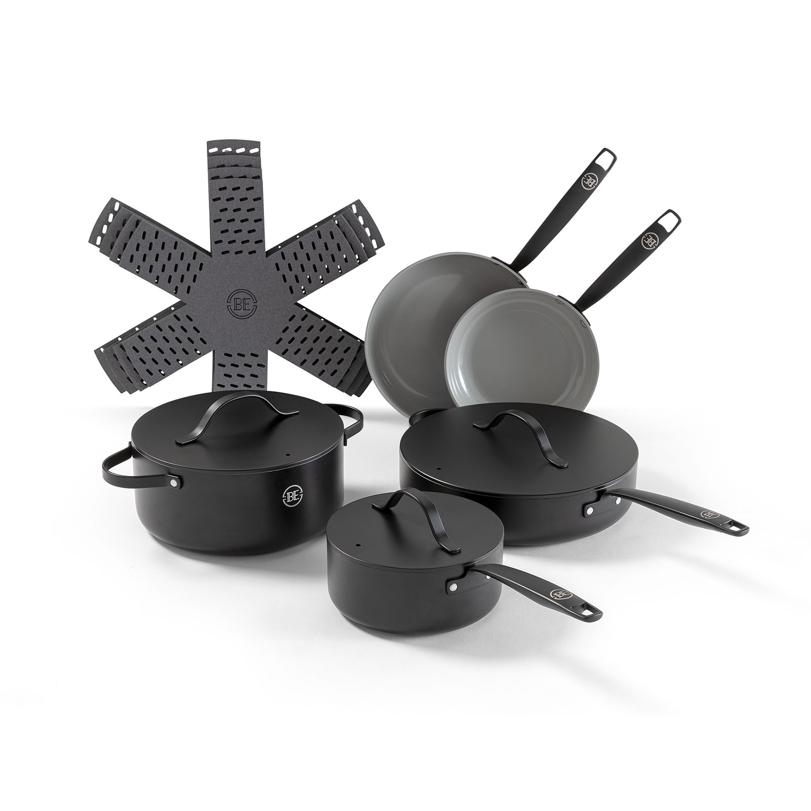 BE Living 5-delige Pannenset + Panbeschermers - Keramisch