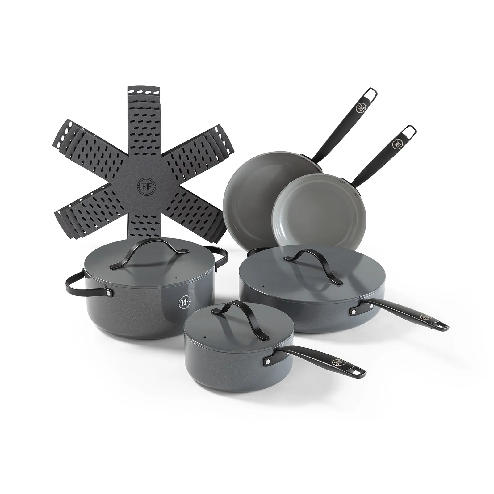 BE Living 5-delige Pannenset + Panbeschermers - Keramisch