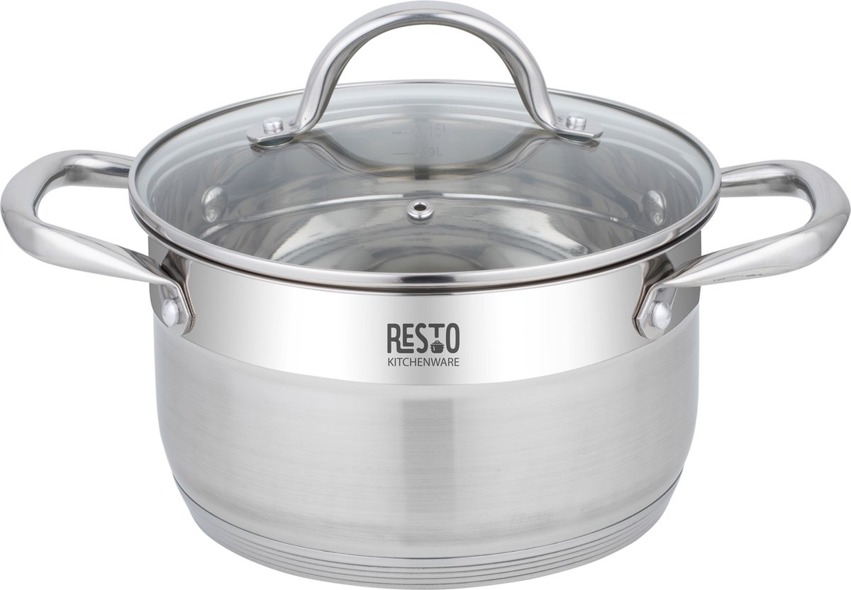 Resto - Rigel Kookpan - Braadpan - Glazen deksel - 3,6L